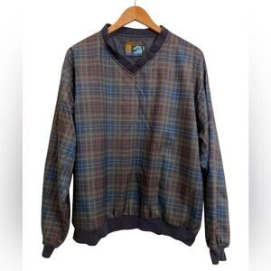 Forrester’s Ladies Golf Windbreaker Pullover Plaid Top Large
